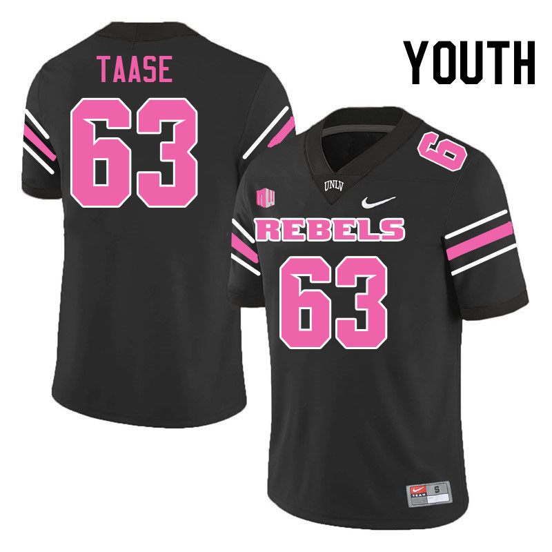 Youth #63 Amare Taase UNLV Rebels College Football Jerseys Stitched-Black